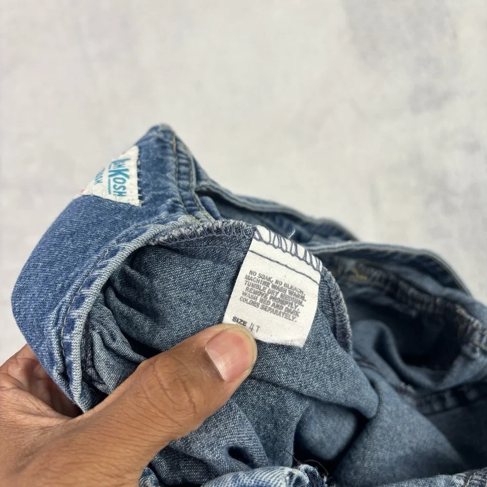VTG Oshkosh B'Gosh Blue Denim Jeans Overalls Toddlers 4T Kids